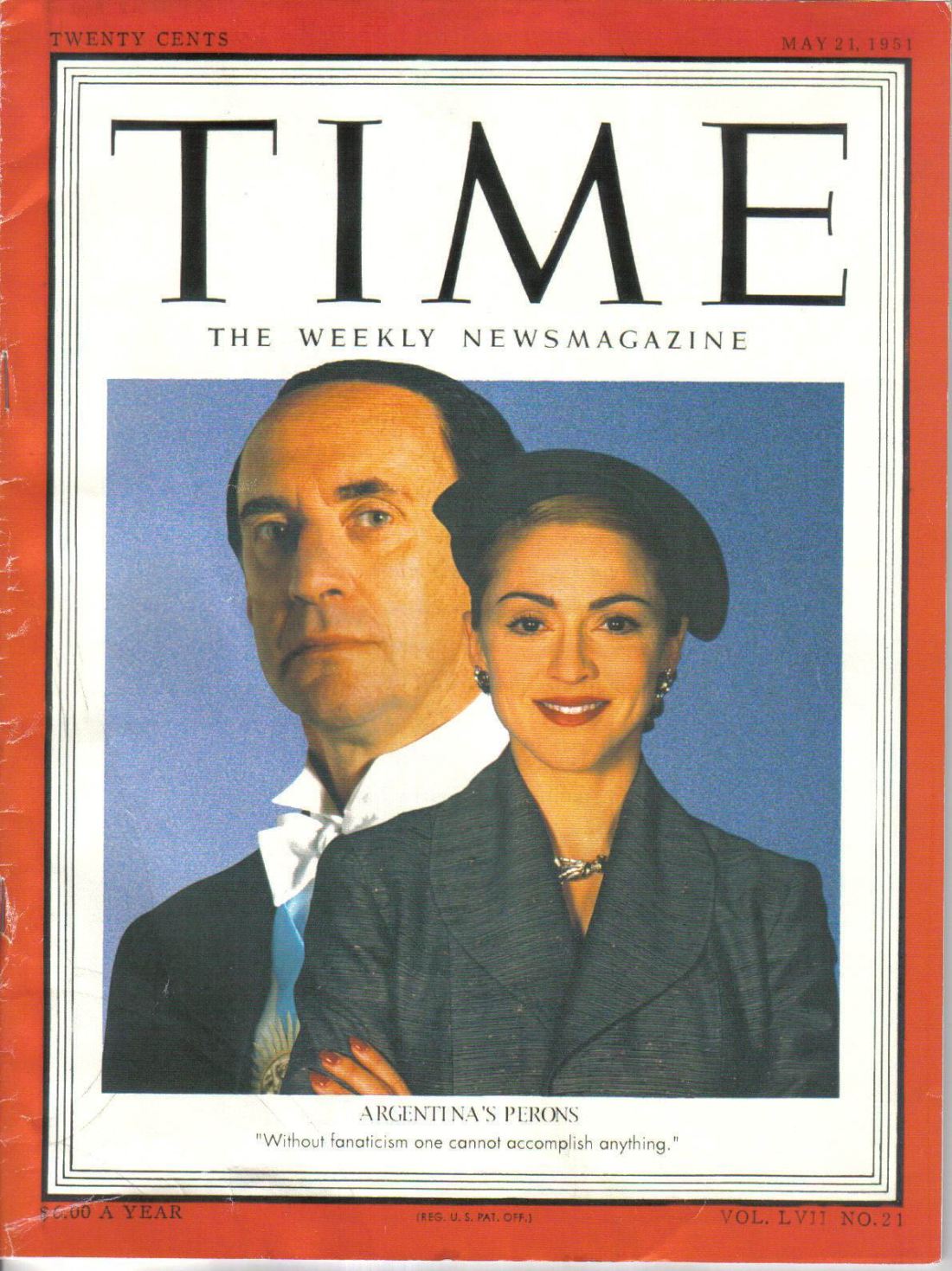 La copertina del Time raffigurante i Peron